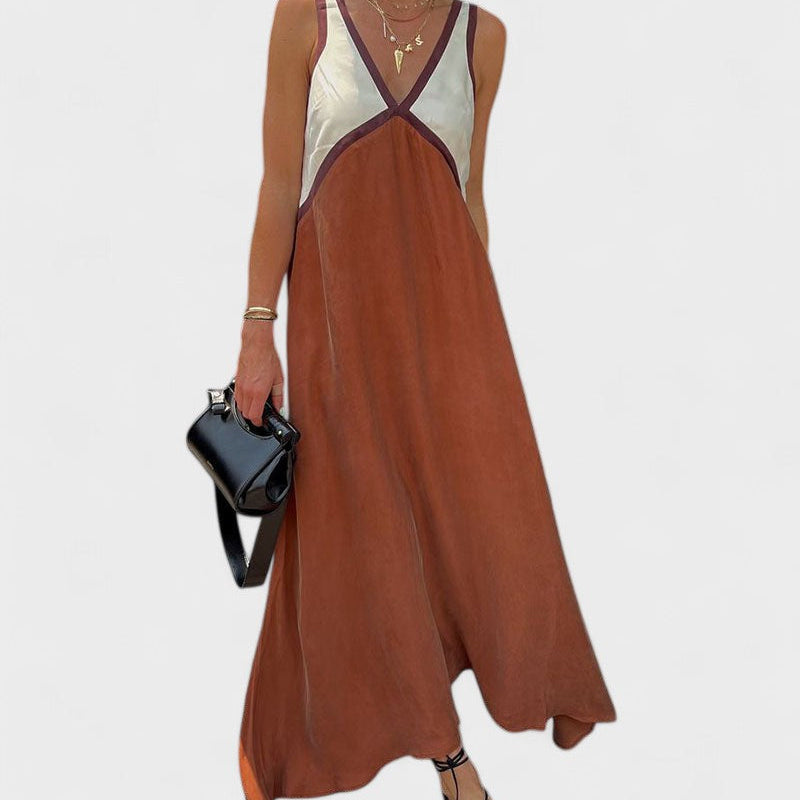 Lara - Dvobarvna Dolga Obleka