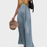 Lara - Dvobarvna Dolga Obleka