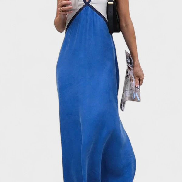 Lara - Dvobarvna Dolga Obleka