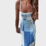 Marta - Dolga obleka Brisa Modra