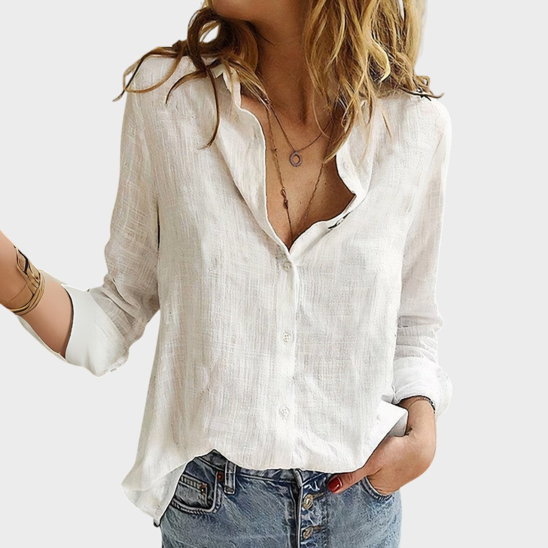 Aurora - Ročno izdelana bluza iz naravne lanene tkanine