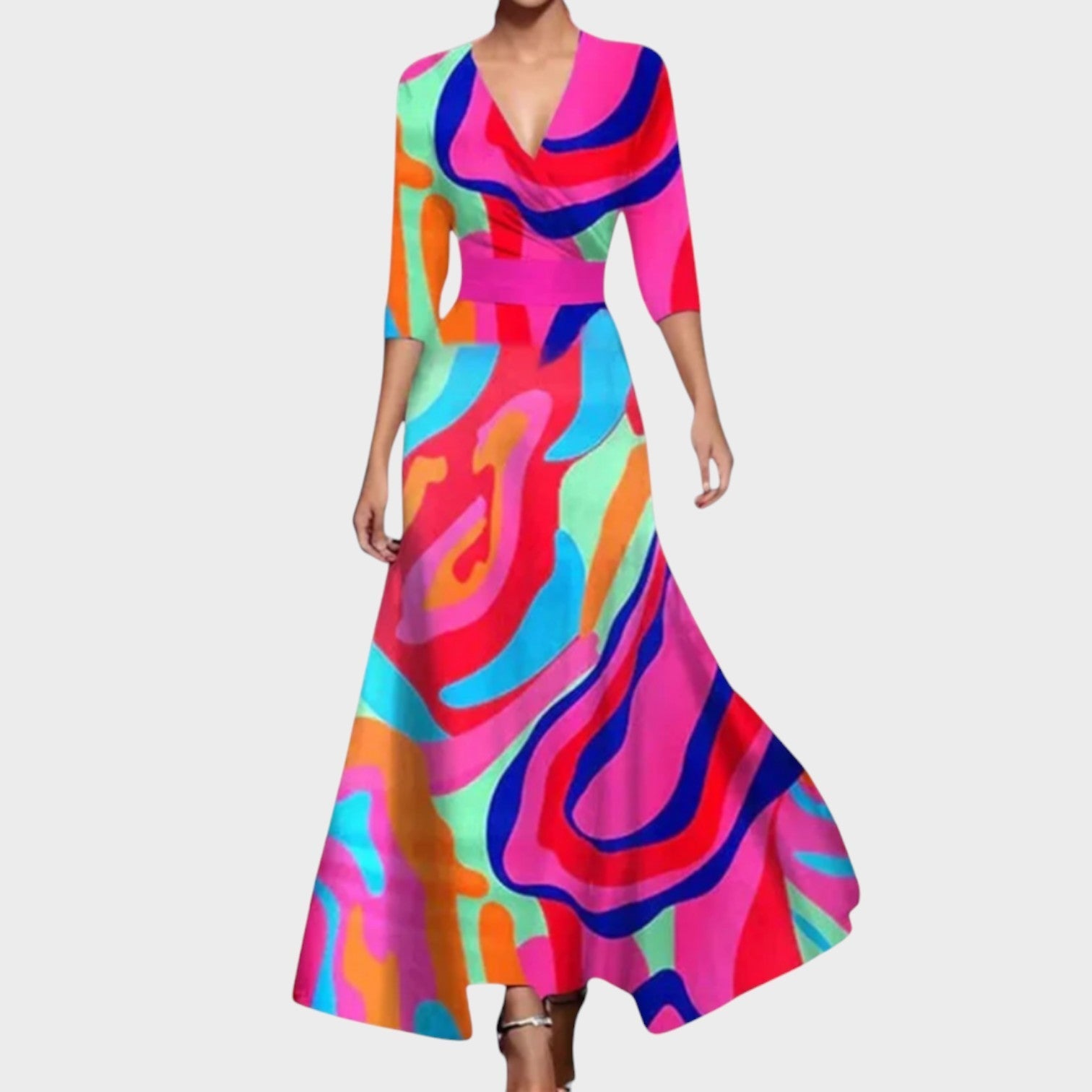 Isadora - Ročno izdelana maxi obleka premium