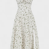 Carolina - Cvetlična obleka z prilagodljivim korzetom