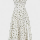 Carolina - Cvetlična obleka z prilagodljivim korzetom