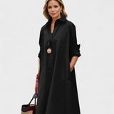 Cárla – Črna obleka z žepi