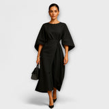 Sara - Elegantna obleka z rokavi