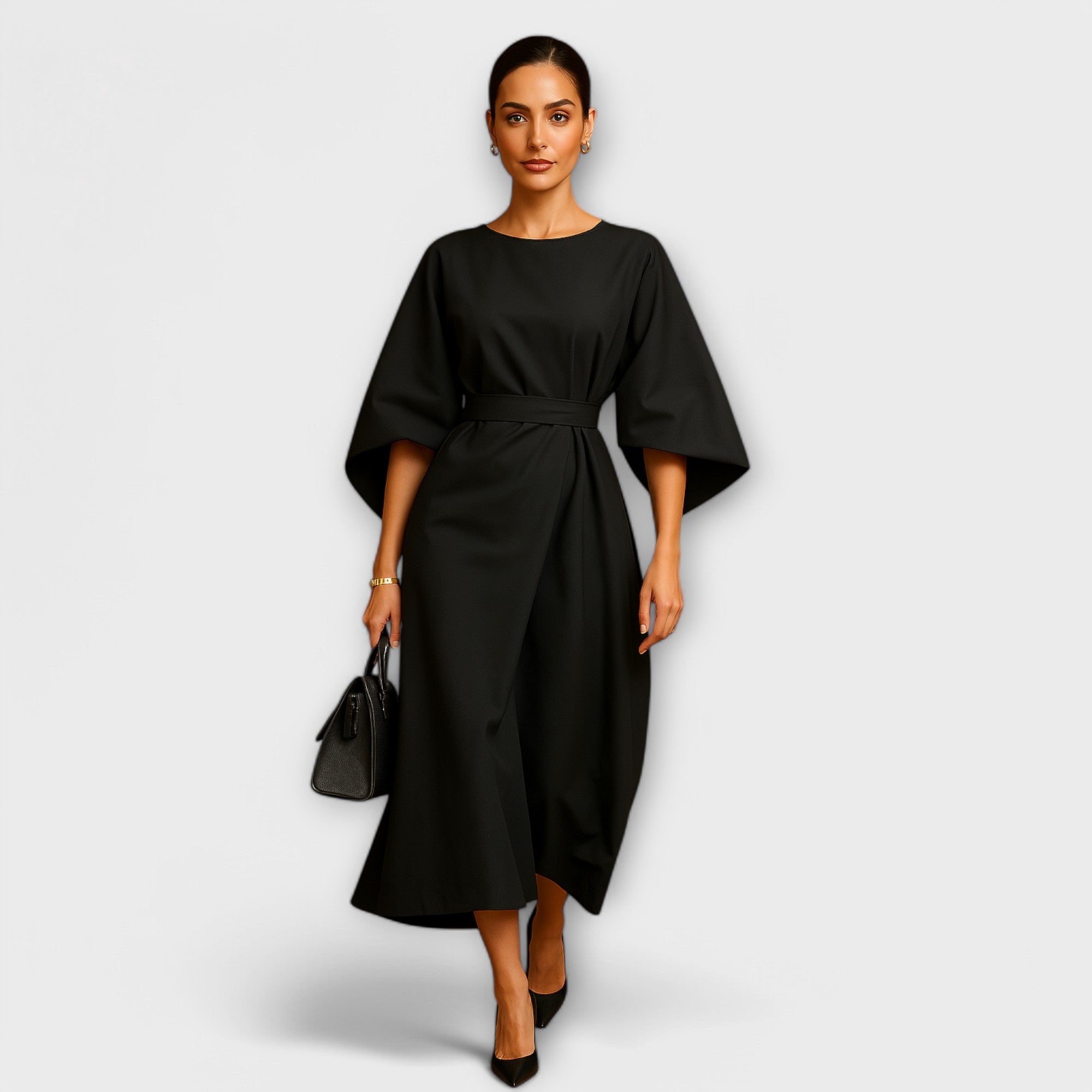 Sara - Elegantna obleka z rokavi