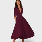 Helena - Elegantna obleka z V-izrezom