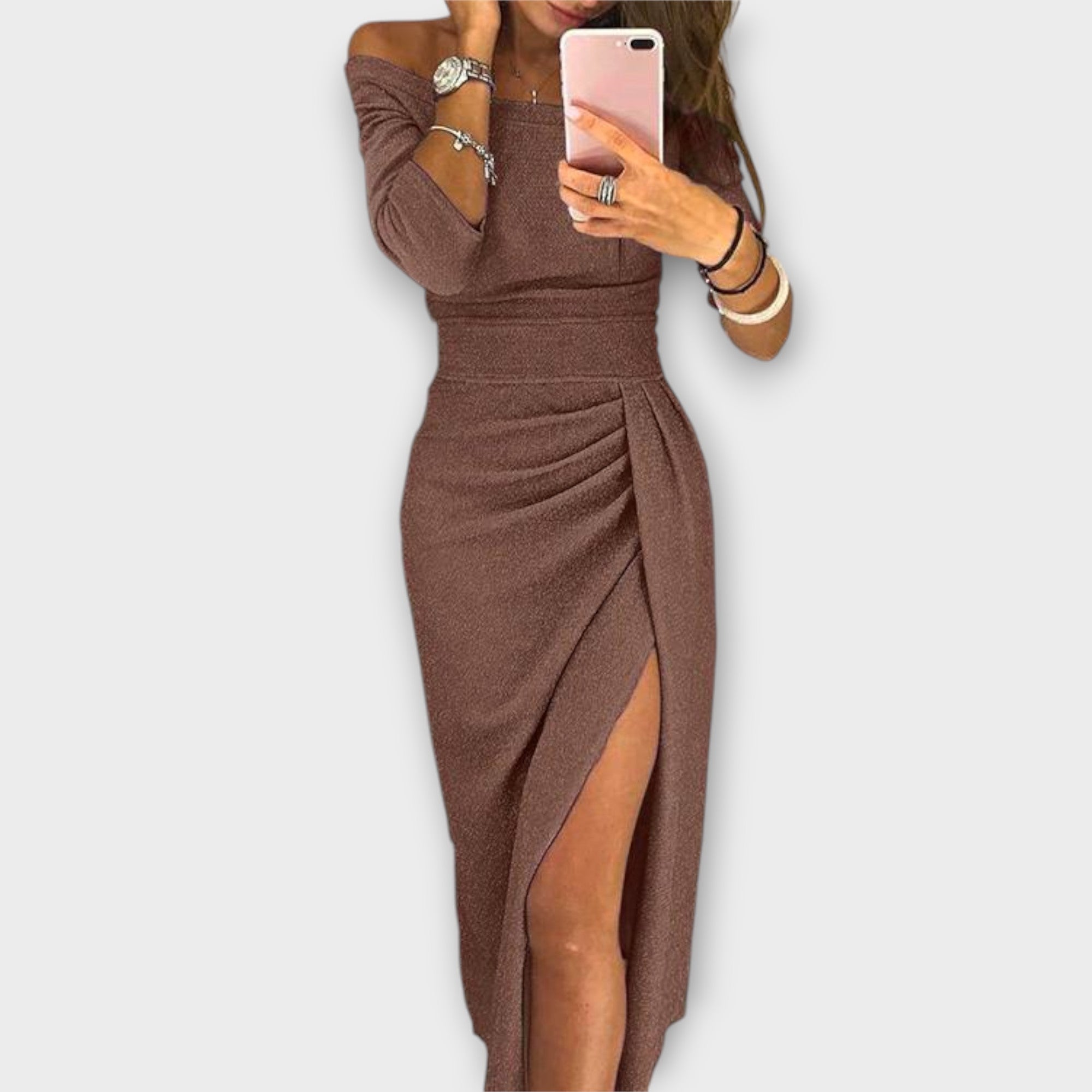 Lena - Elegantna obleka brez naramnic