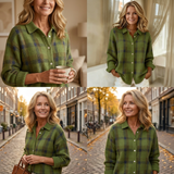 Valeria | Mehka, elegantna retro karirasta pulover