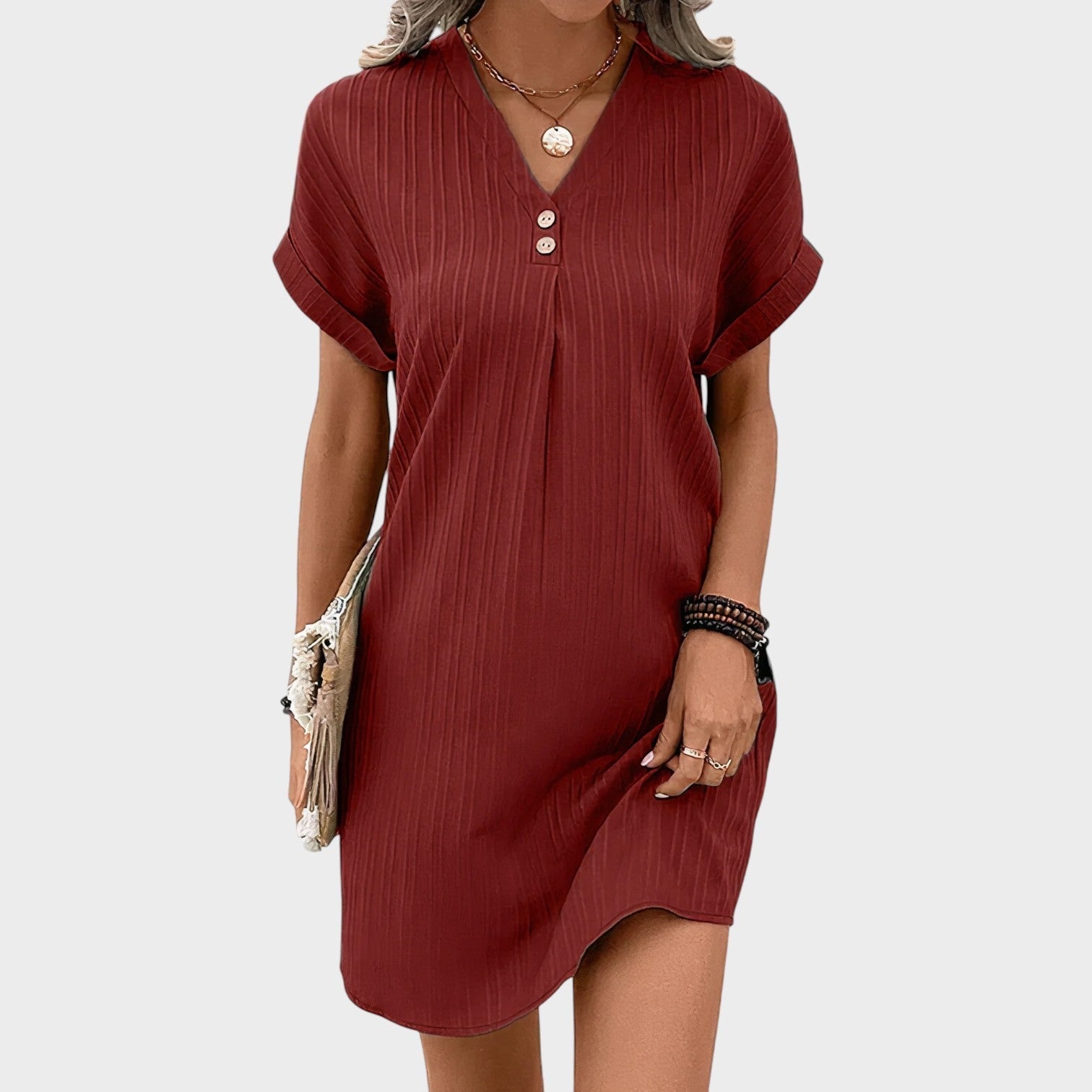 Luna - Obleka z V-izrezom