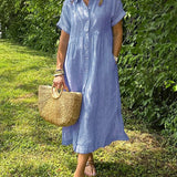 Camila - Elegantna prugasta obleka