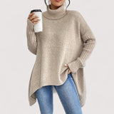 Laila - Oversized polo pulover z visokim ovratnikom