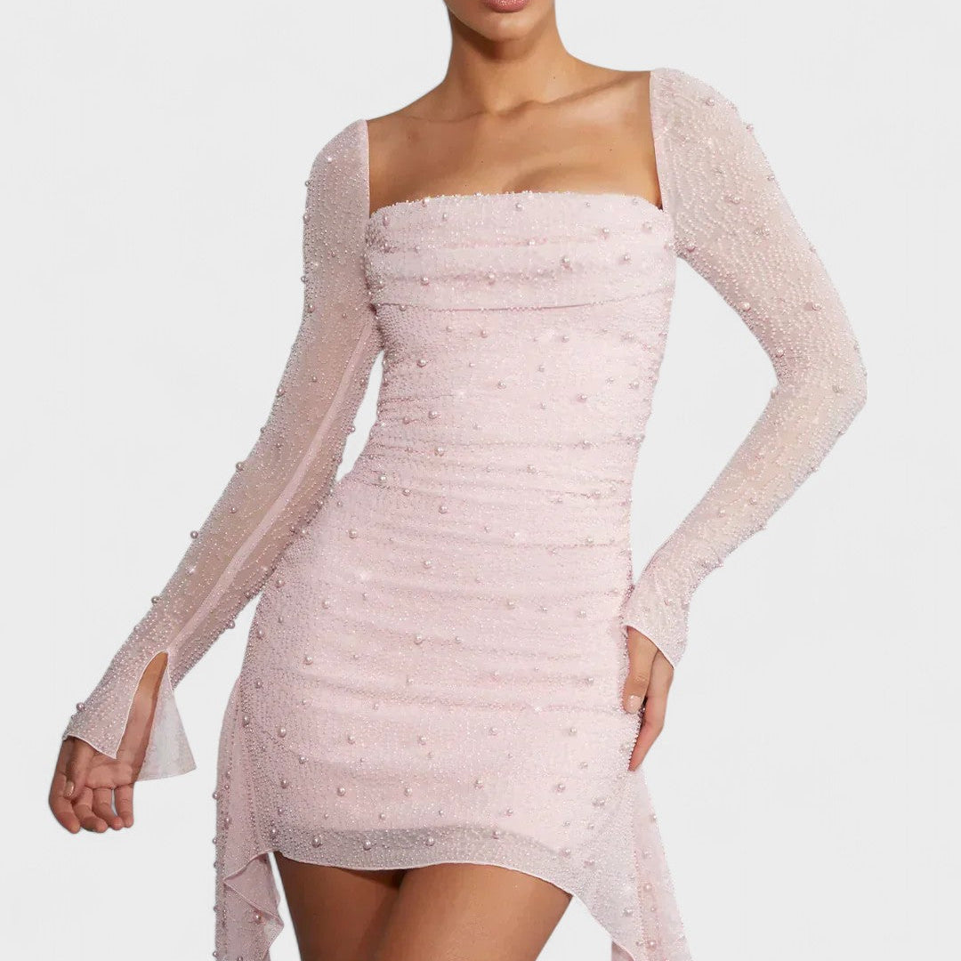 Sónia - Mini obleka z bleščicami in izrezom