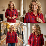 Valeria | Mehka, elegantna retro karirasta pulover