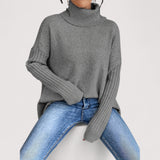 Laila - Oversized polo pulover z visokim ovratnikom