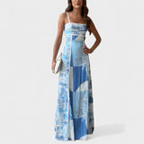 Marta - Dolga obleka Brisa Modra