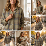 Valeria | Mehka, elegantna retro karirasta pulover