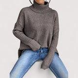 Laila - Oversized polo pulover z visokim ovratnikom