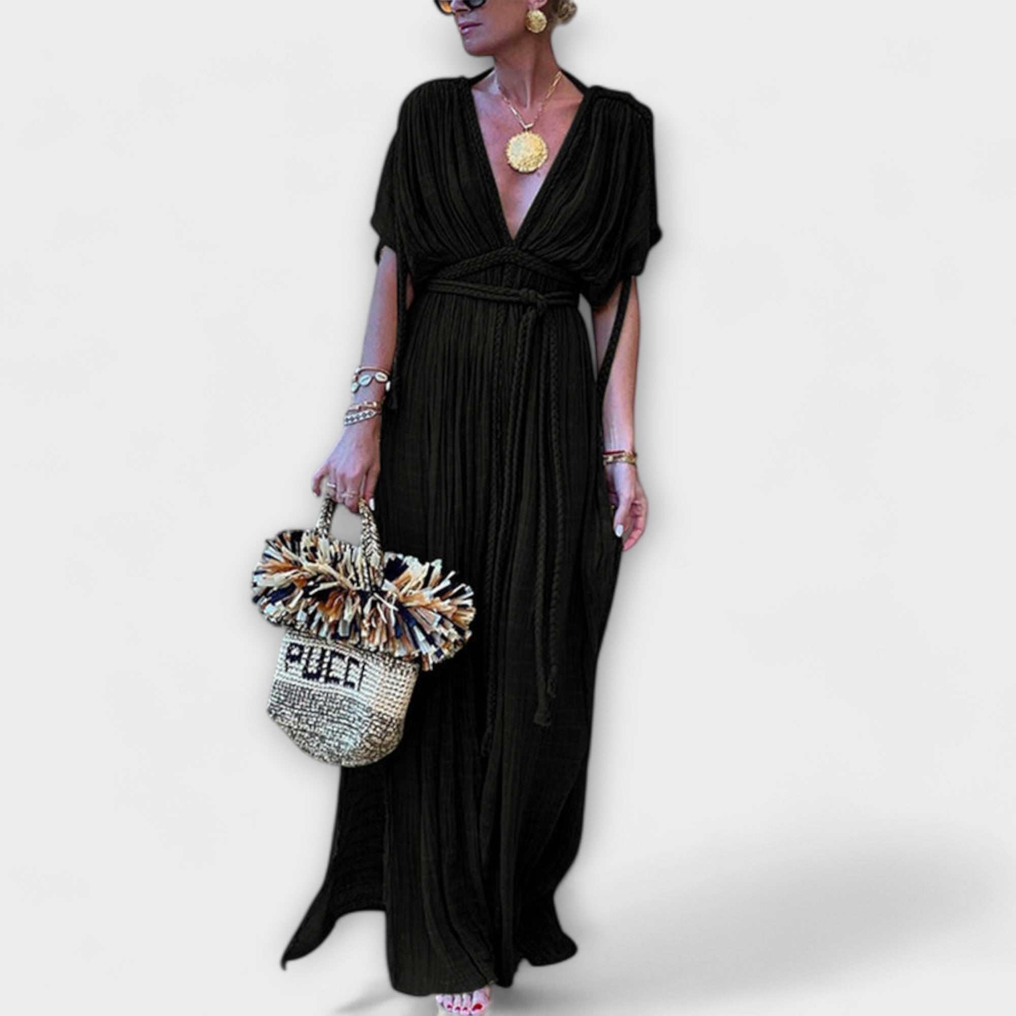 Bruna - Maxi kimono obleka v grškem slogu