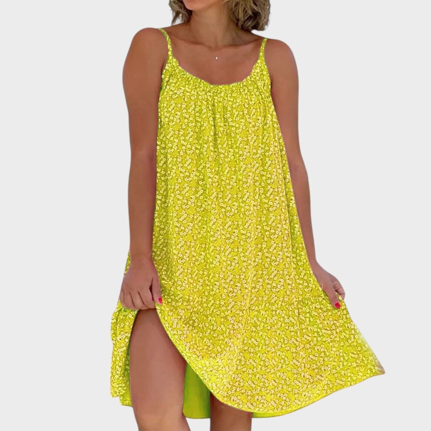 Rita - Cvečni Oblek z Tankimi Naramnicami