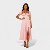 Helena - Poletna obleka s kvadratnim izrezom