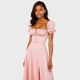 Helena - Poletna obleka s kvadratnim izrezom