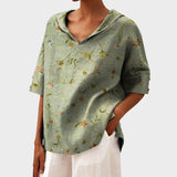 Flávia - Eleganten Top iz Lanene Tkanine