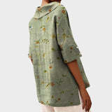 Flávia - Eleganten Top iz Lanene Tkanine