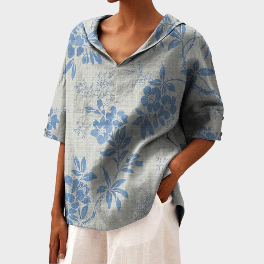 Flávia - Eleganten Top iz Lanene Tkanine