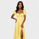 Helena - Poletna obleka s kvadratnim izrezom