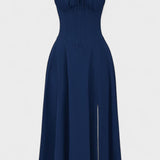 Carolina - Cvetlična obleka z prilagodljivim korzetom