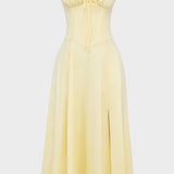 Carolina - Cvetlična obleka z prilagodljivim korzetom