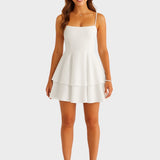 Alice - Mini obleka brez hrbta z zanko in plastno krilo