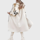 Donna - Ženski plašč z pletenimi rokavi