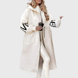 Donna - Ženski plašč z pletenimi rokavi