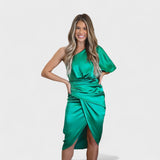 Cátia - Obleka z bleščicami iz satena