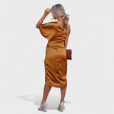 Cátia - Obleka z bleščicami iz satena