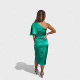 Cátia - Obleka z bleščicami iz satena