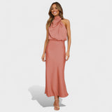 Laura - Dolga obleka za zabavo iz satena