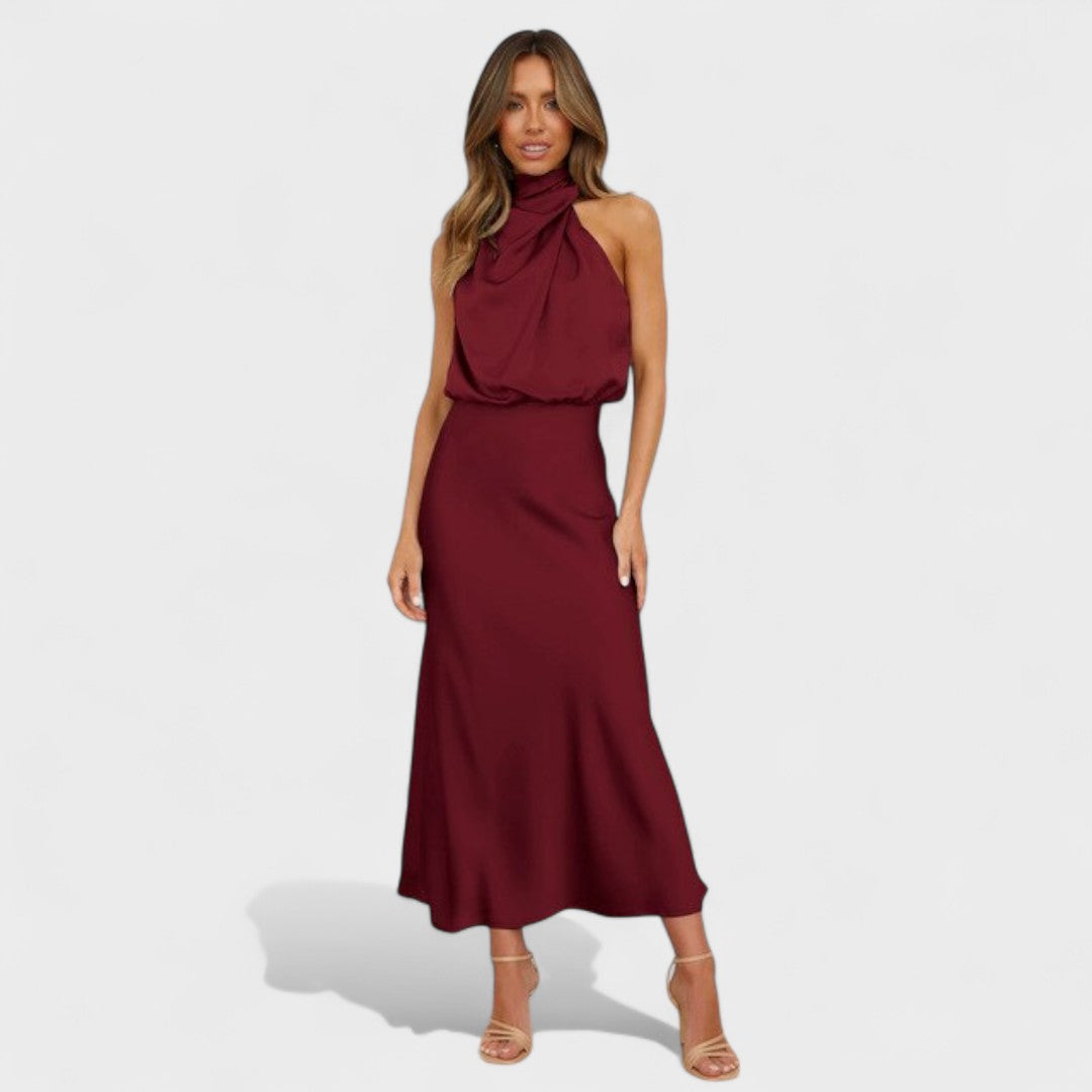 Laura - Dolga obleka za zabavo iz satena