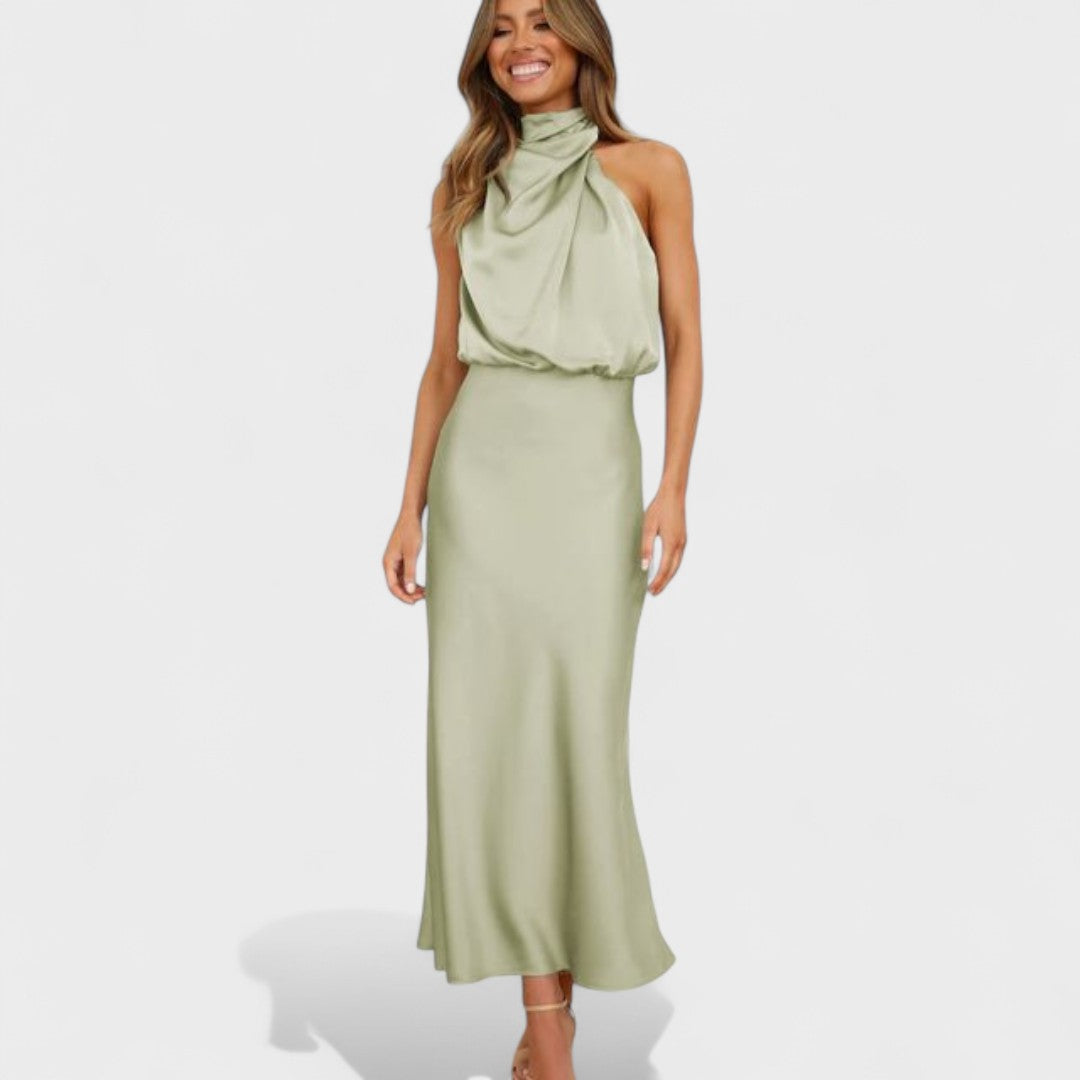 Laura - Dolga obleka za zabavo iz satena