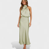 Laura - Dolga obleka za zabavo iz satena