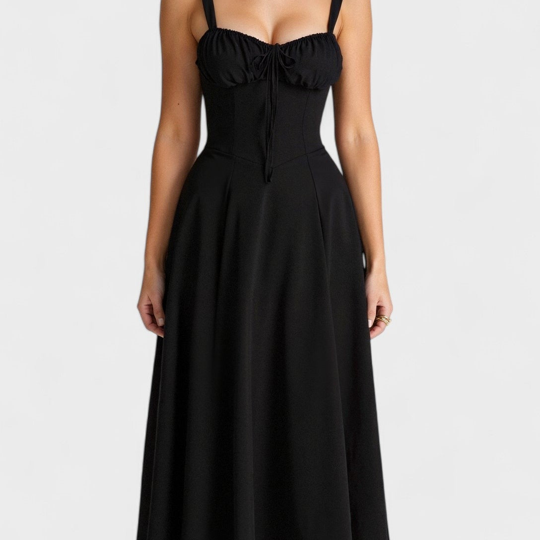 Carolina - Cvetlična obleka z prilagodljivim korzetom