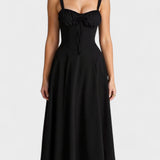 Carolina - Cvetlična obleka z prilagodljivim korzetom