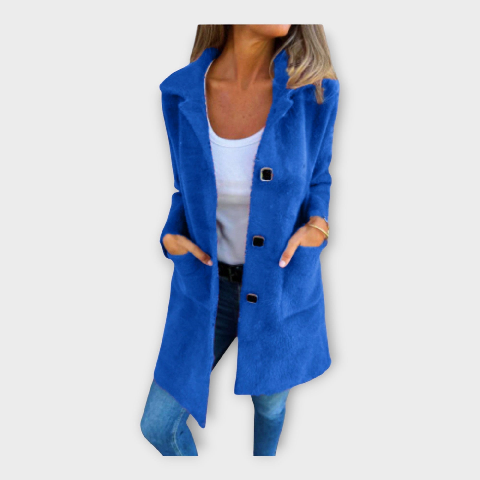 Elegantna volnena jakna z zadrgo