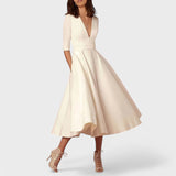 Helena - Elegantna obleka z V-izrezom