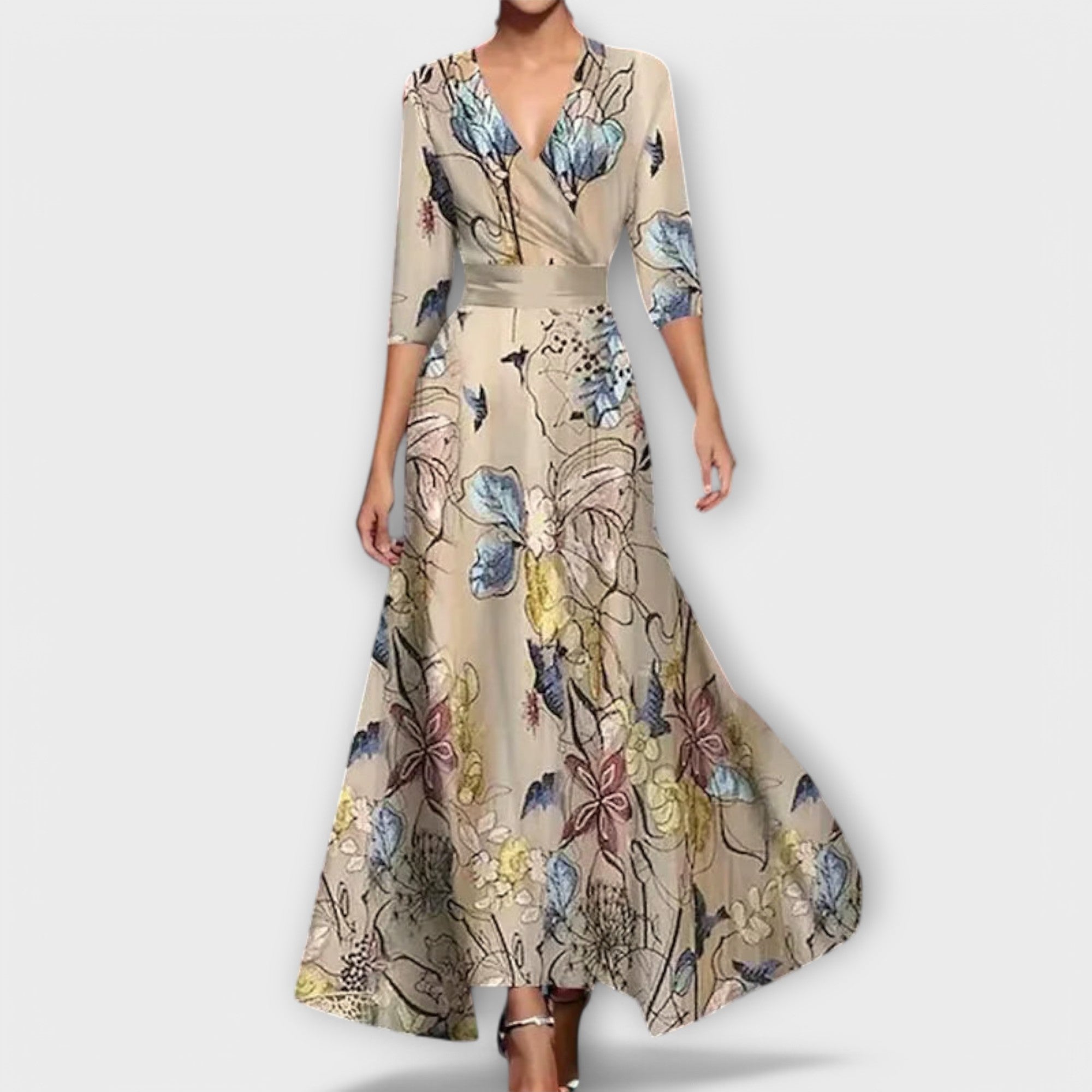 Inês - Elegantna obleka za dame z rokavi