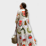 Marcela - Elegantna cvetna obleka