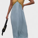 Lara - Dvobarvna Dolga Obleka